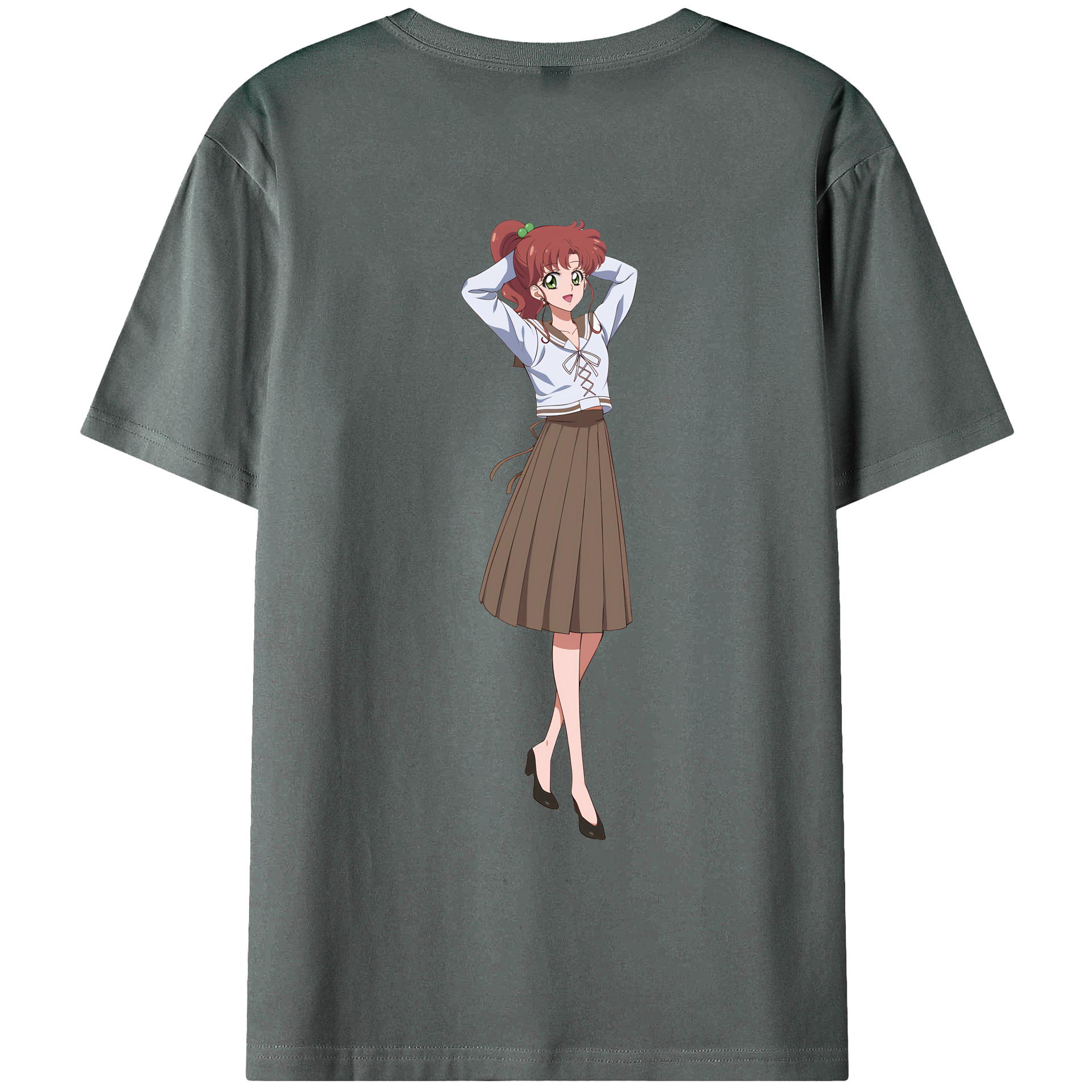 （画像用） 美少女戦士セーラームーン 木野 まこと きの まこと Sailor Moon Kino Makoto （セーラージュピター；Sailor Jupiter） 綿100％ メンズ半袖Tシャツ（バックプリント） 通気性
